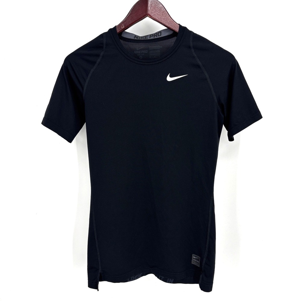 Nike Pro Dri-FIT Shirt Mens Medium Black Short Sleeve Compression Tee Athletic